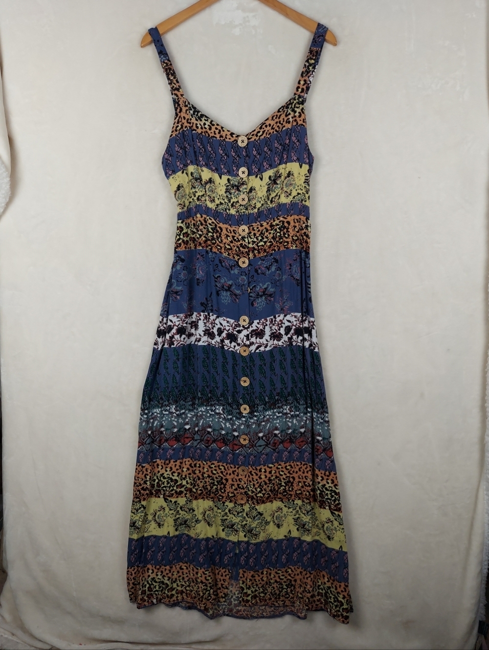 VTG 90s Angie Maxi Dress Womens Large Patchwork Boho Peasant Festival Gypsy